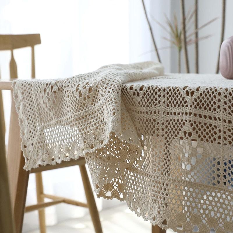 Rectangle Cotton Lace Tablecloth - Trendha