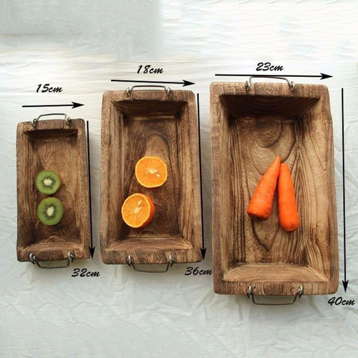 Rectangle Solid Wooden Trays - Trendha