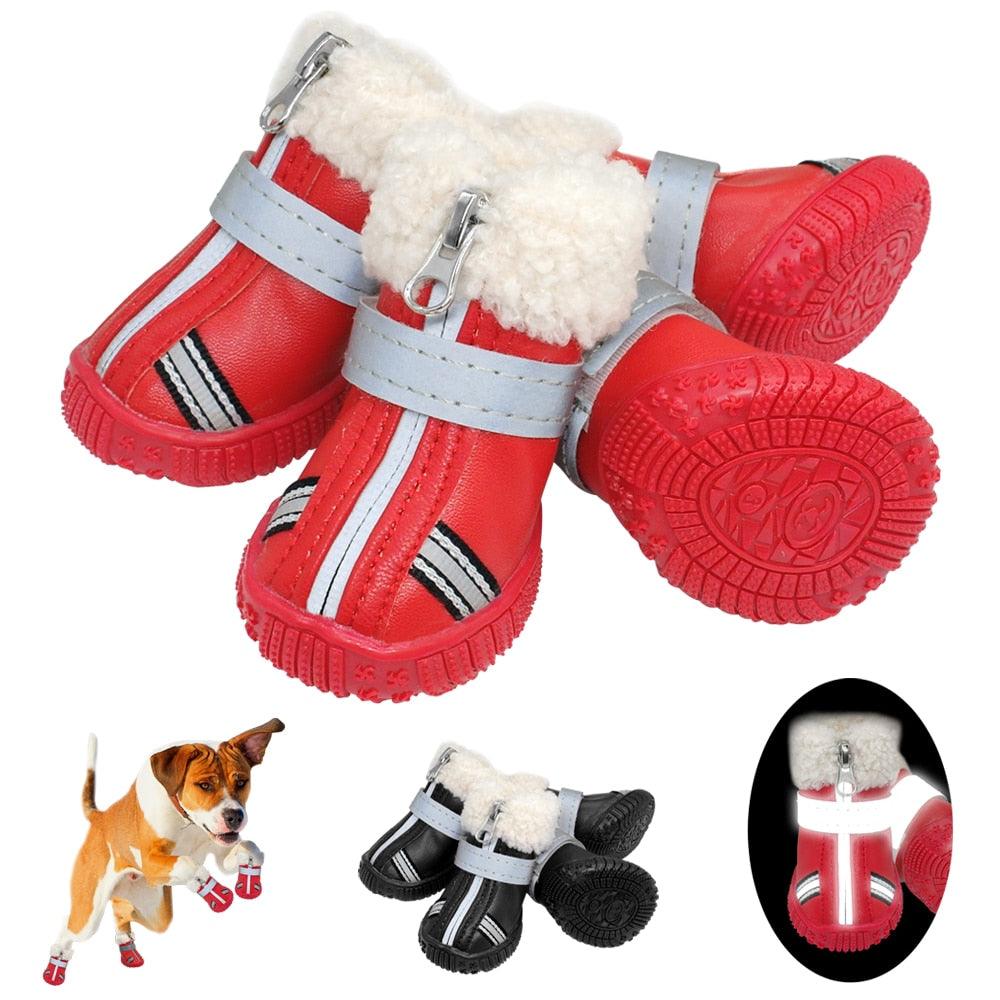 Reflective Warm Dog Shoes 4 pcs Set - Trendha