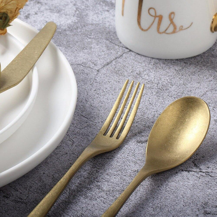 Retro Silver / Gold Cutlery 4 pcs Sets - Trendha