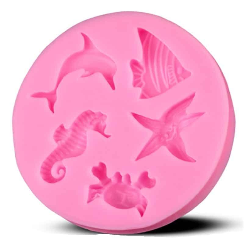 Sea Dolphin / Hippocampus Starfish Pink Silicone Mold - Trendha