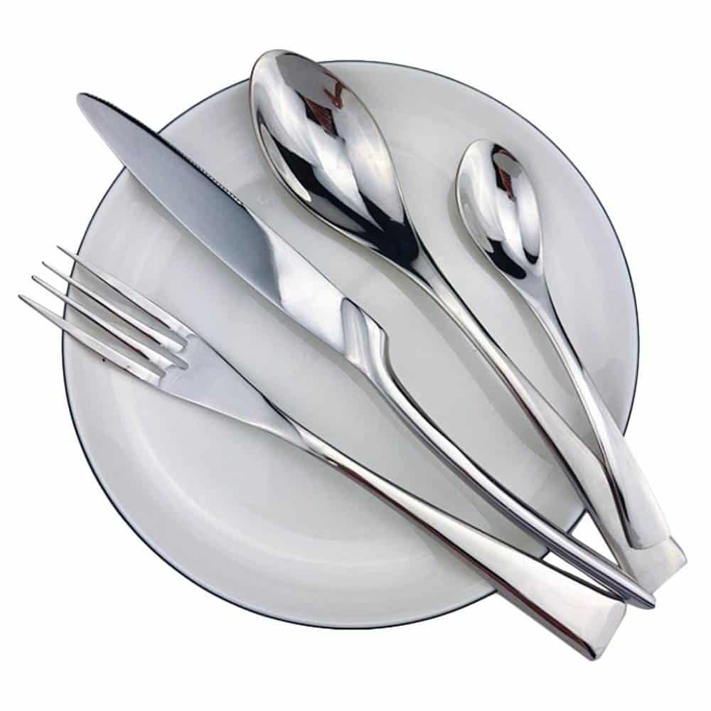 Shiny Silver Colored Flatware Set - Trendha