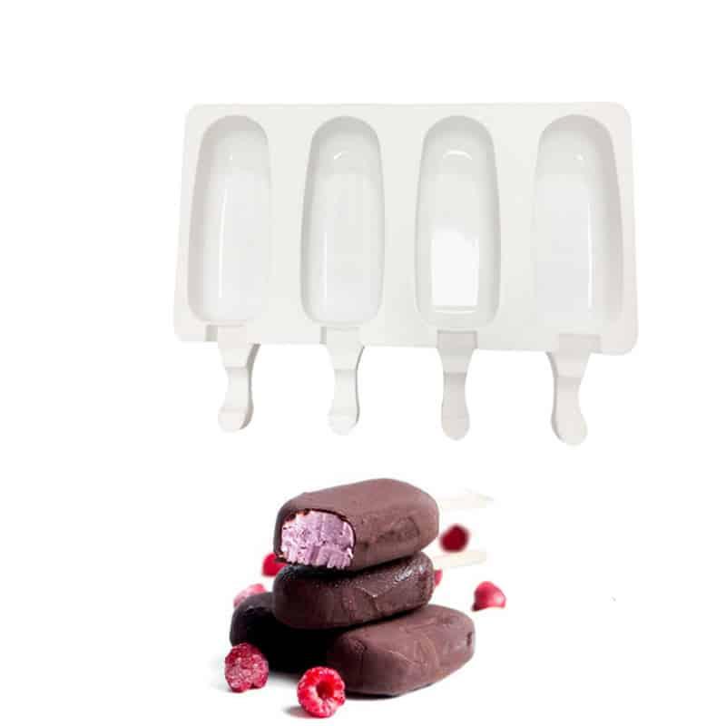 Silicone Ice Cream Molds and 40 Wooden Sticks