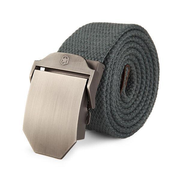 125CM Men Canvas Belt Thickening Alloy Buckle Pants Strip - Trendha