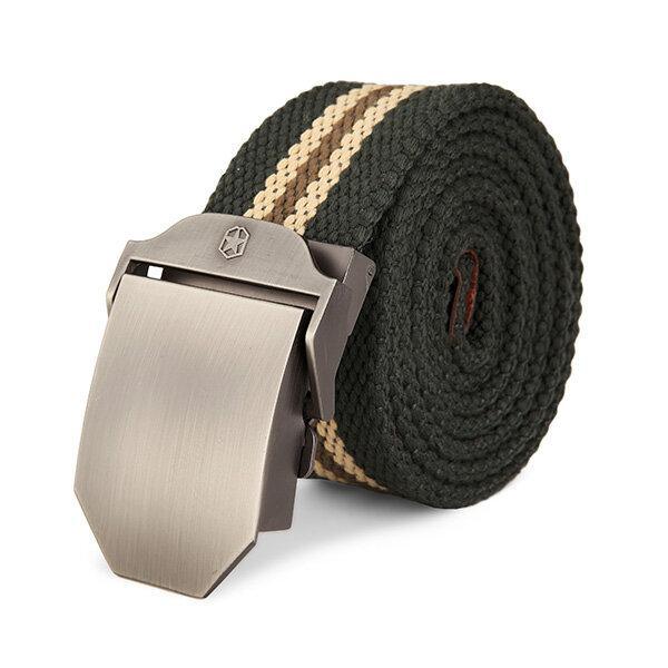 125CM Men Canvas Belt Thickening Alloy Buckle Pants Strip - Trendha