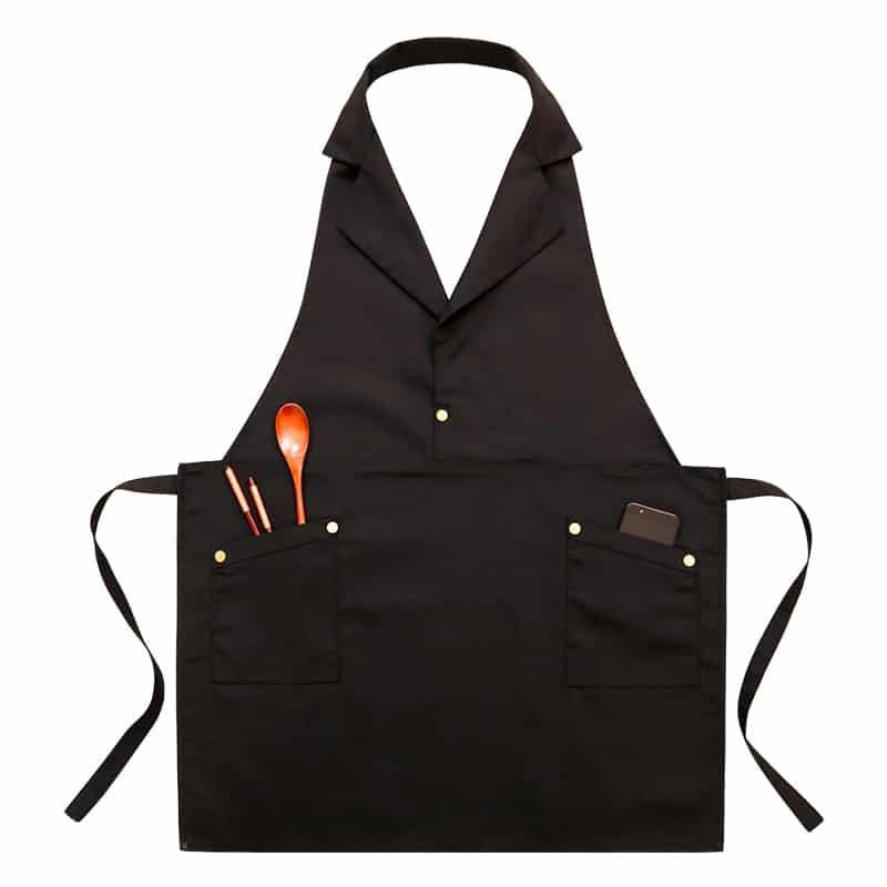 Sleeveless Black Canvas Barista Apron - Trendha