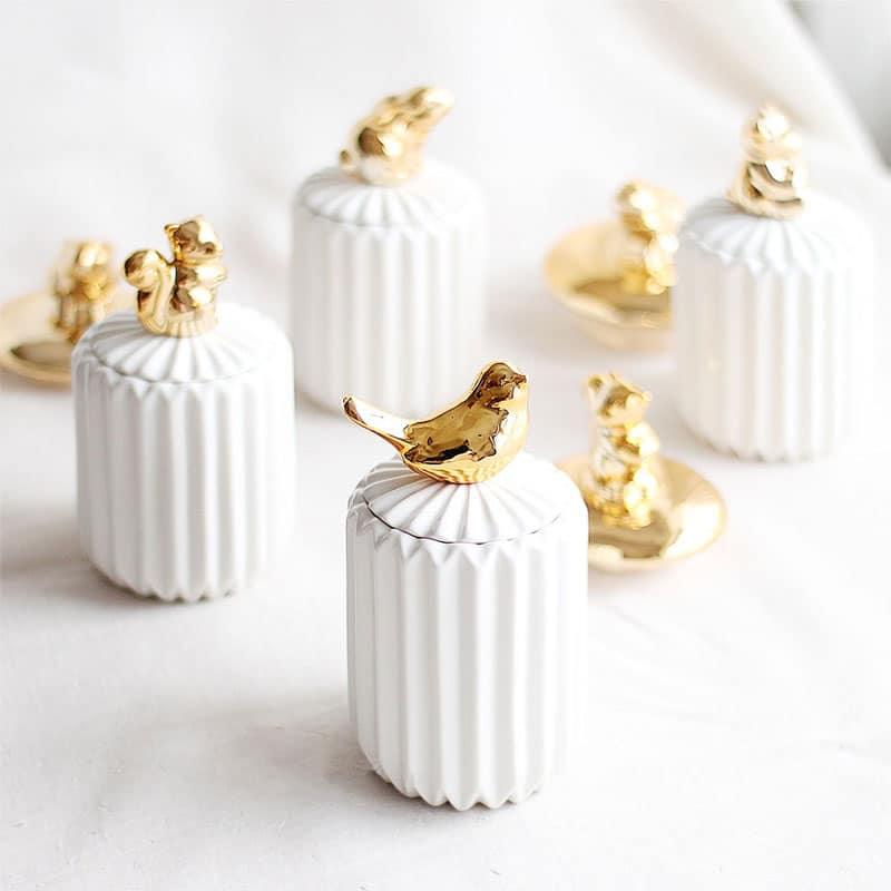 Small Animal Ceramic Storage Pot with Lid - Trendha