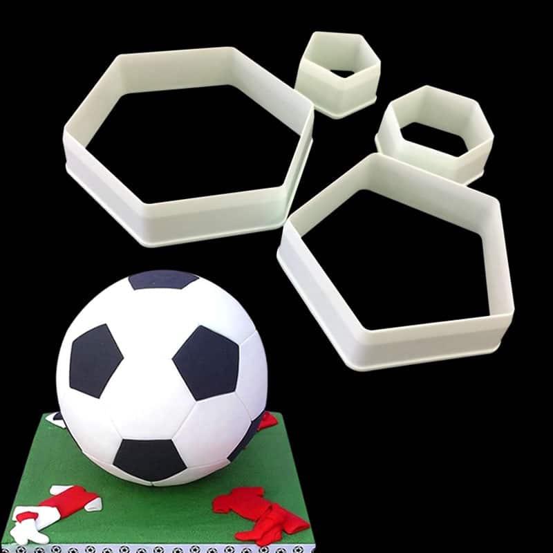 4-Piece Soccer-Pattern Cake Decorating Cutter Set