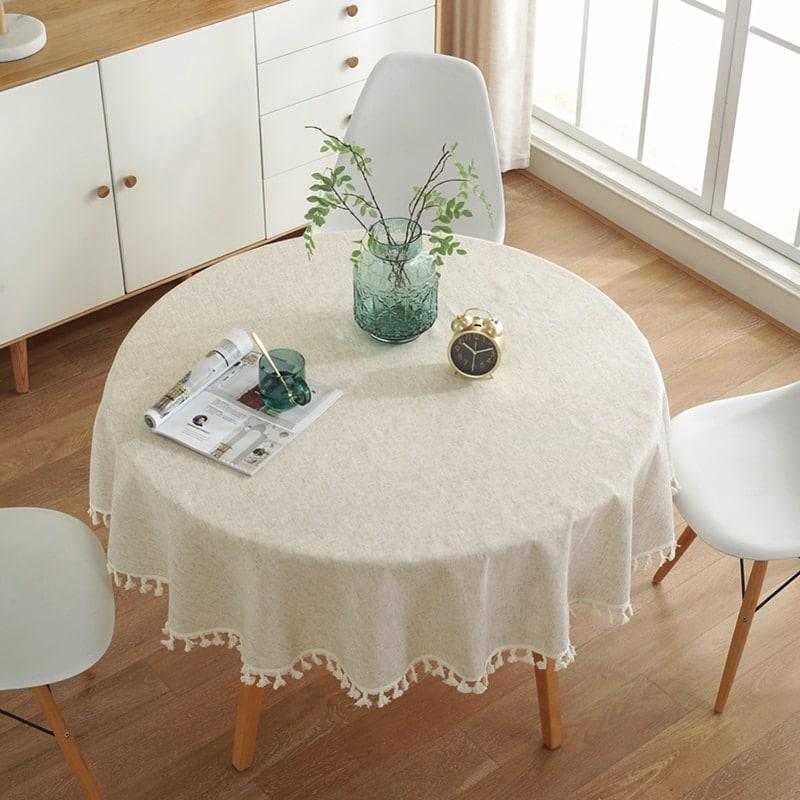 Solid Color Round Tablecloth - Trendha