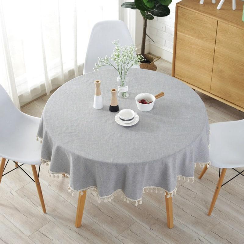 Solid Color Round Tablecloth - Trendha