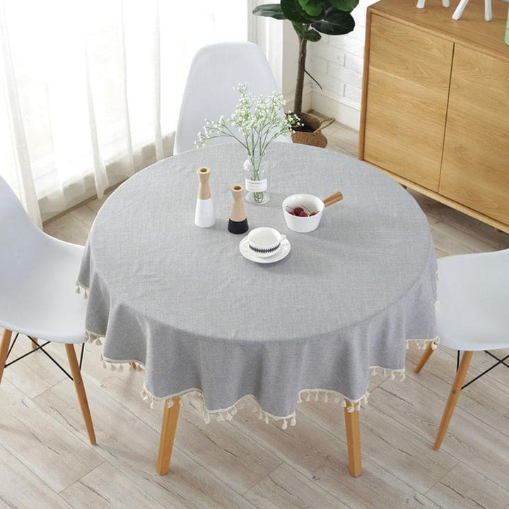 Solid Color Round Tablecloth - Trendha