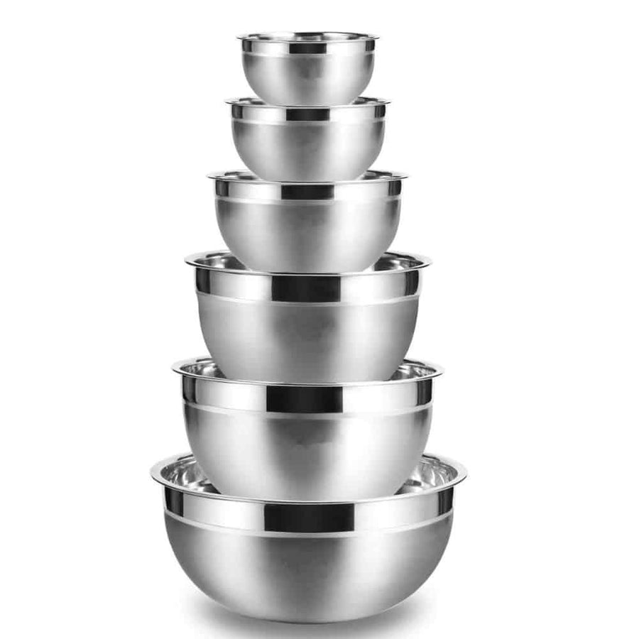 Stainless Steel Mixing Bowls 6 Pcs Set - Trendha