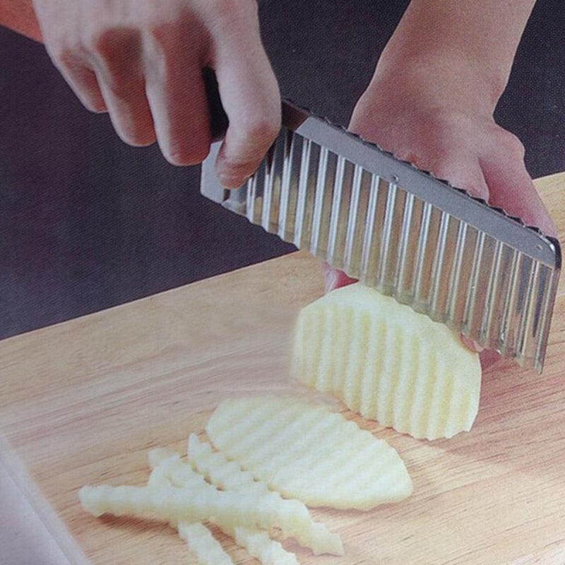 Stainless Steel Wavy Edged Potato Cutter - Trendha