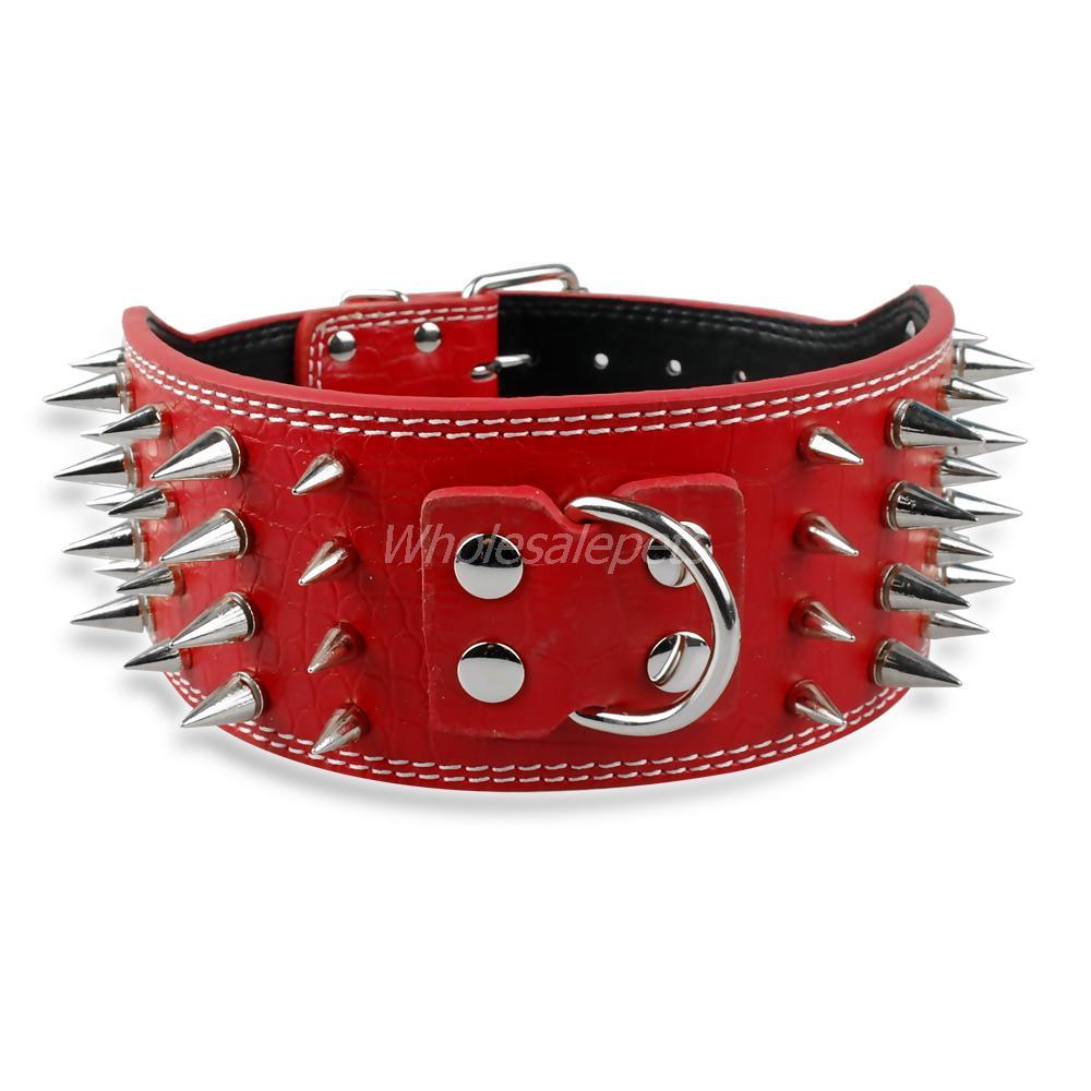 Studded Leather Dog Collar - Trendha