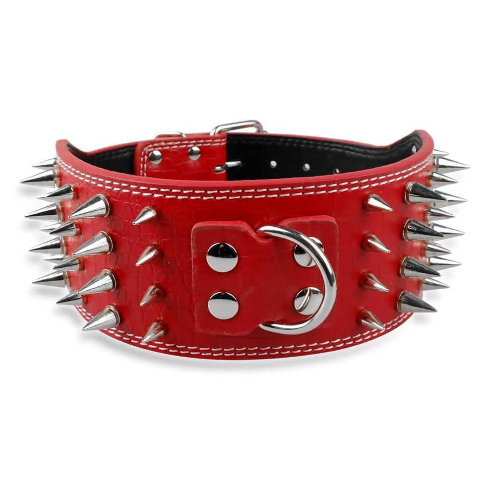 Studded Leather Dog Collar - Trendha