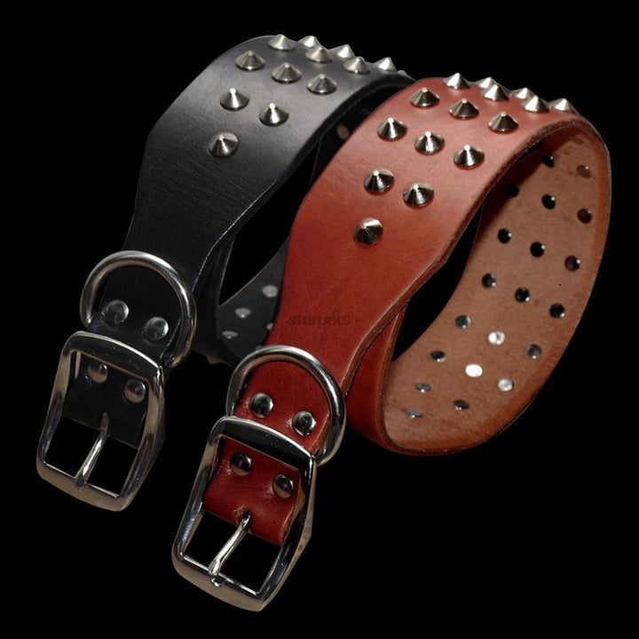 Studded Leather Dog Collar with Rock Style Design - Perfect for Fashionable Dogs - Trendha