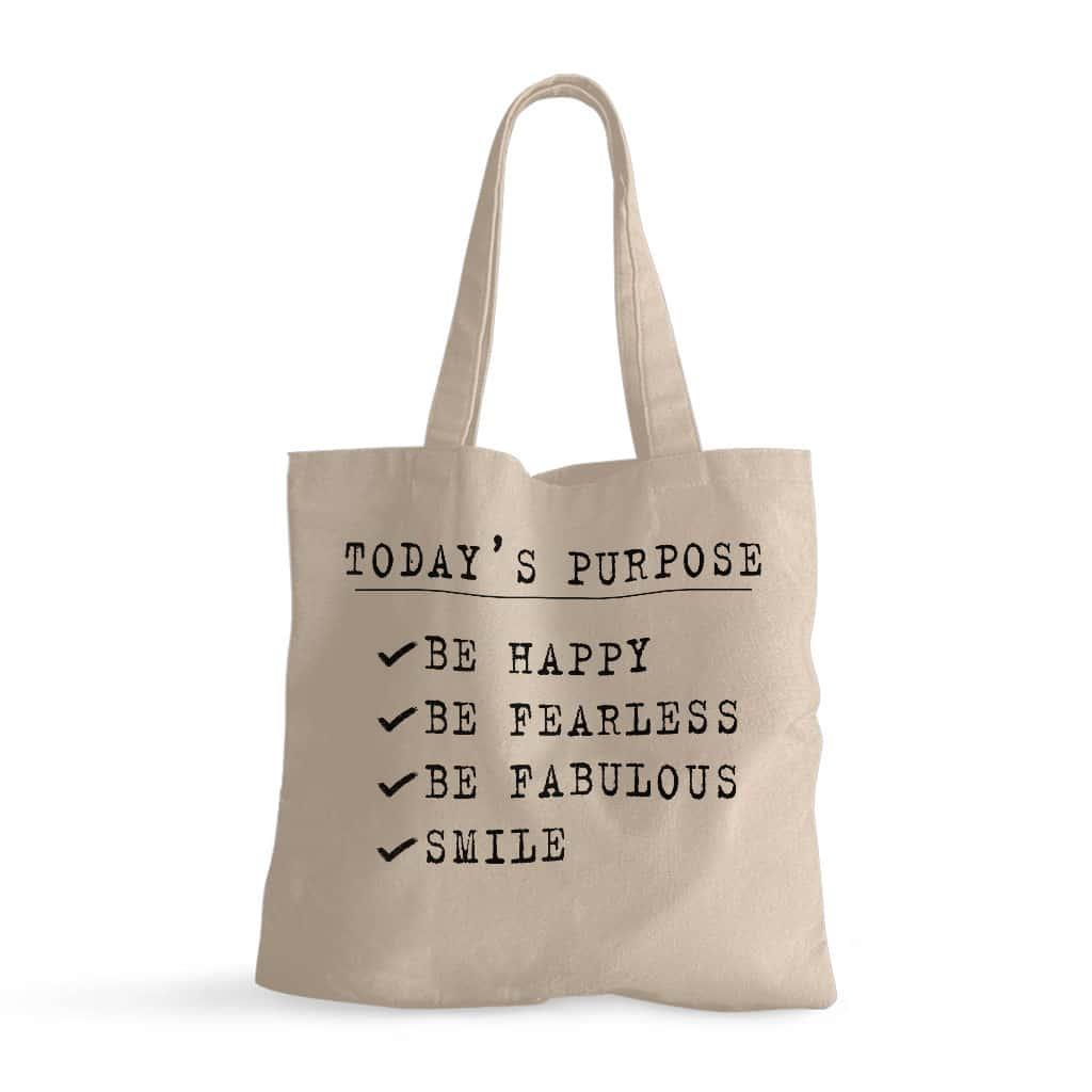Today's Purpose Small Tote Bag - Quote Shopping Bag - Graphic Tote Bag - Trendha