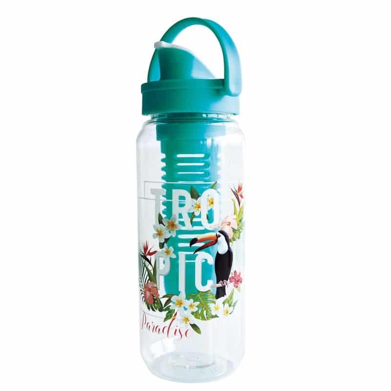 Tropical Patterned Water Bottle with Fruit Infuser - Trendha