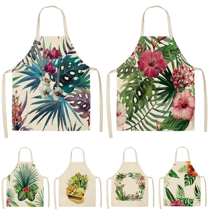 Tropical Plants Printed Kitchen Apron
