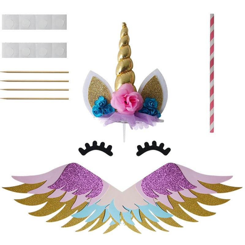Unicorn Patterned Cake Decorations Set - Trendha