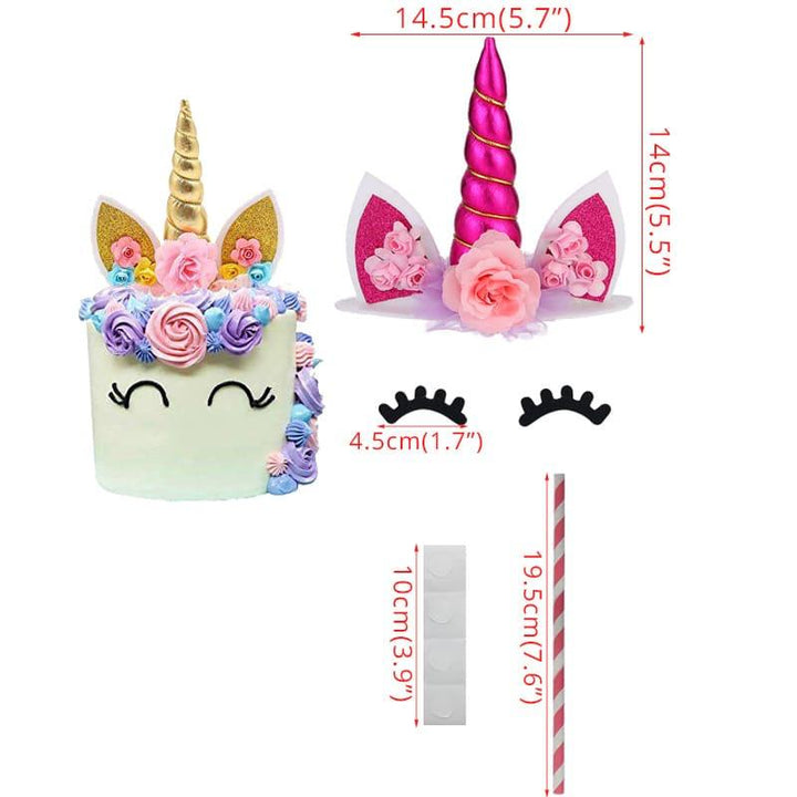 Unicorn Patterned Cake Decorations Set - Trendha