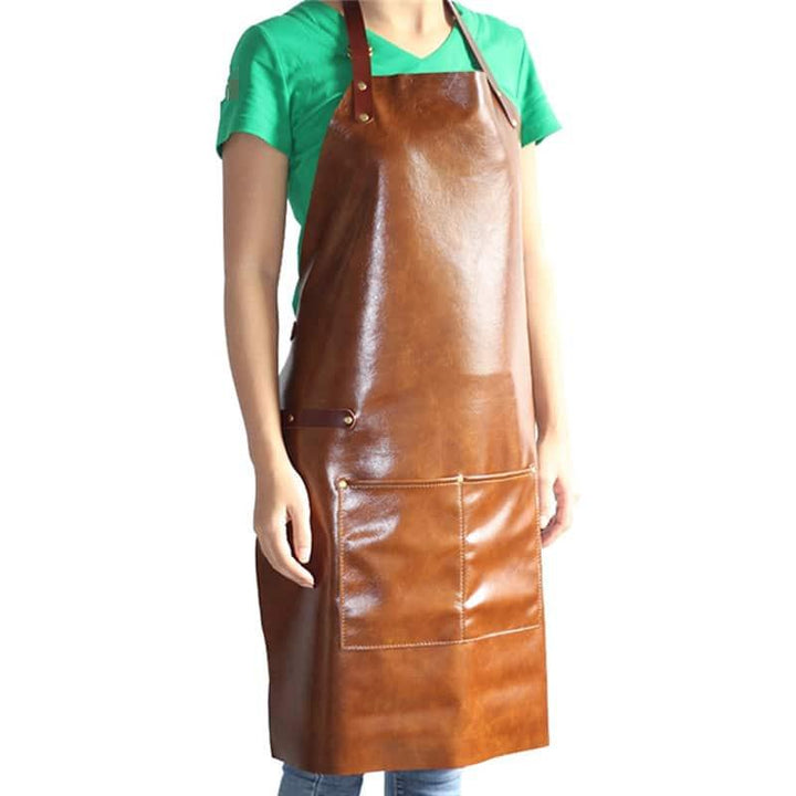 Unisex Leather Sleeveless Apron for Kitchen - Trendha