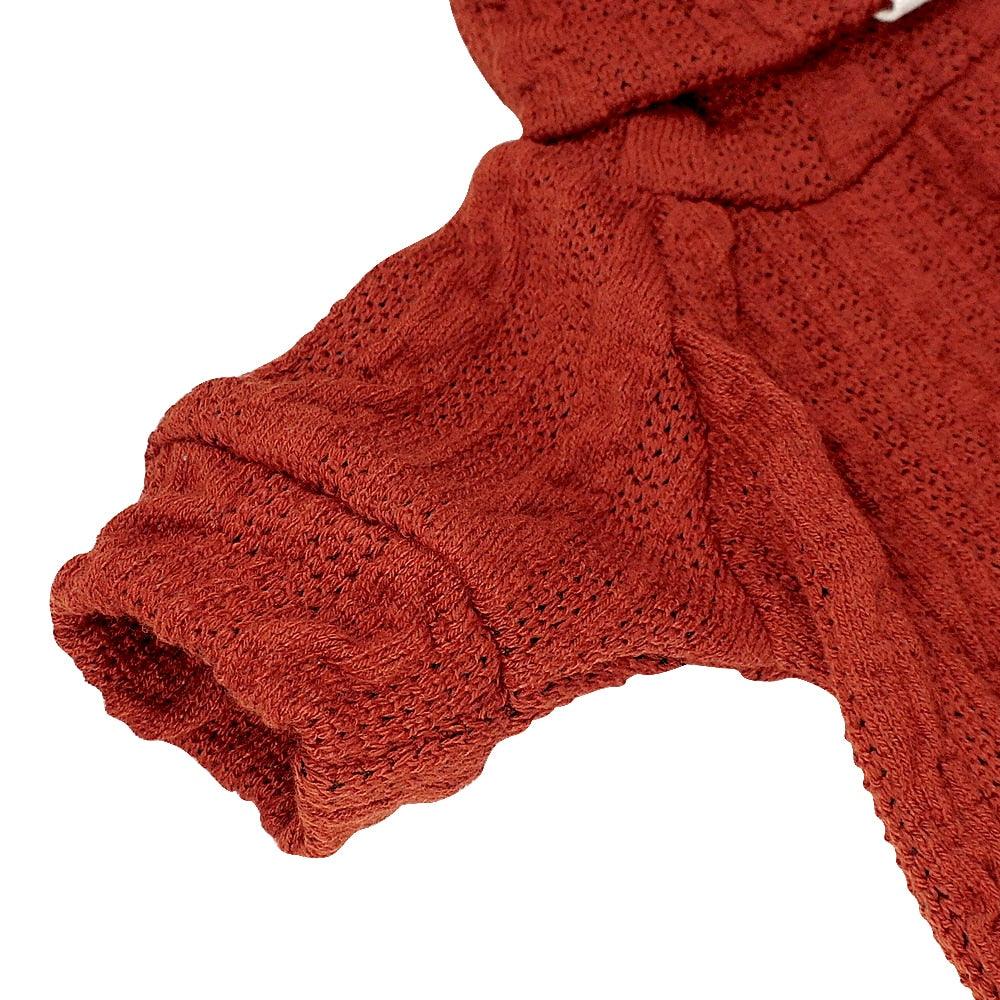 Warm Wool Knitted Turtleneck Cat Sweater - Trendha