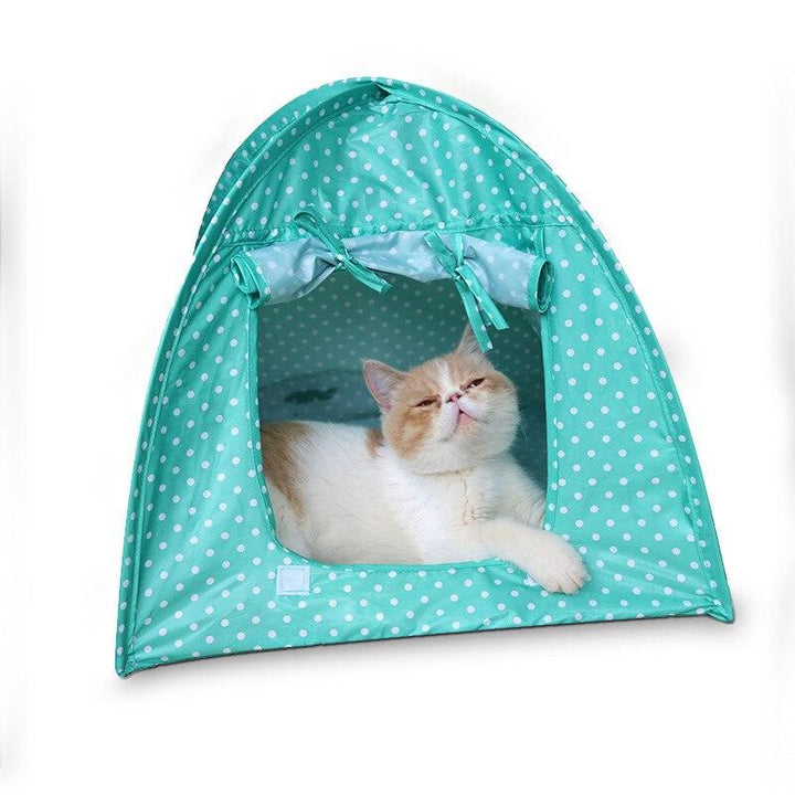 Waterproof Cat Outdoor House with Polka Dot Print - Trendha