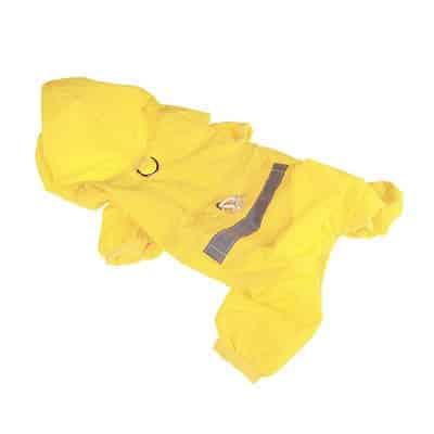 Waterproof Hooded Raincoat with Reflective Stripe - Trendha