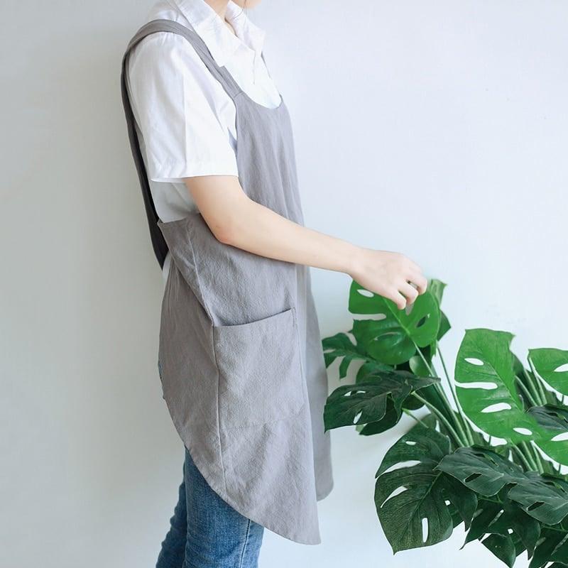 Waterproof Women's Cotton/Linen Cross Back Apron