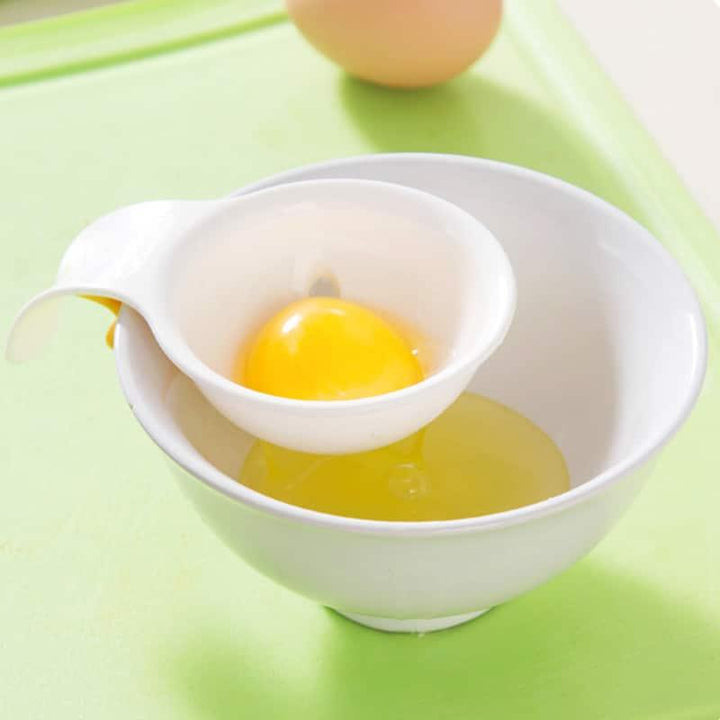 White Mini Egg Yolk Separator With Silicone Holder - Trendha