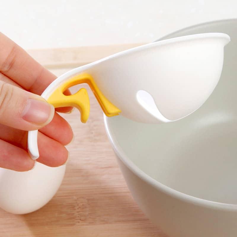White Mini Egg Yolk Separator With Silicone Holder - Trendha