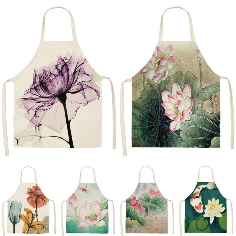 Women's Flower Printed Cotton Apron