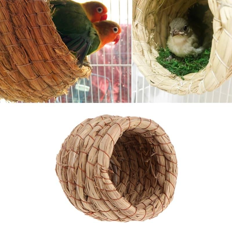 Woven Straw Round Shaped Bed for Birds - Trendha